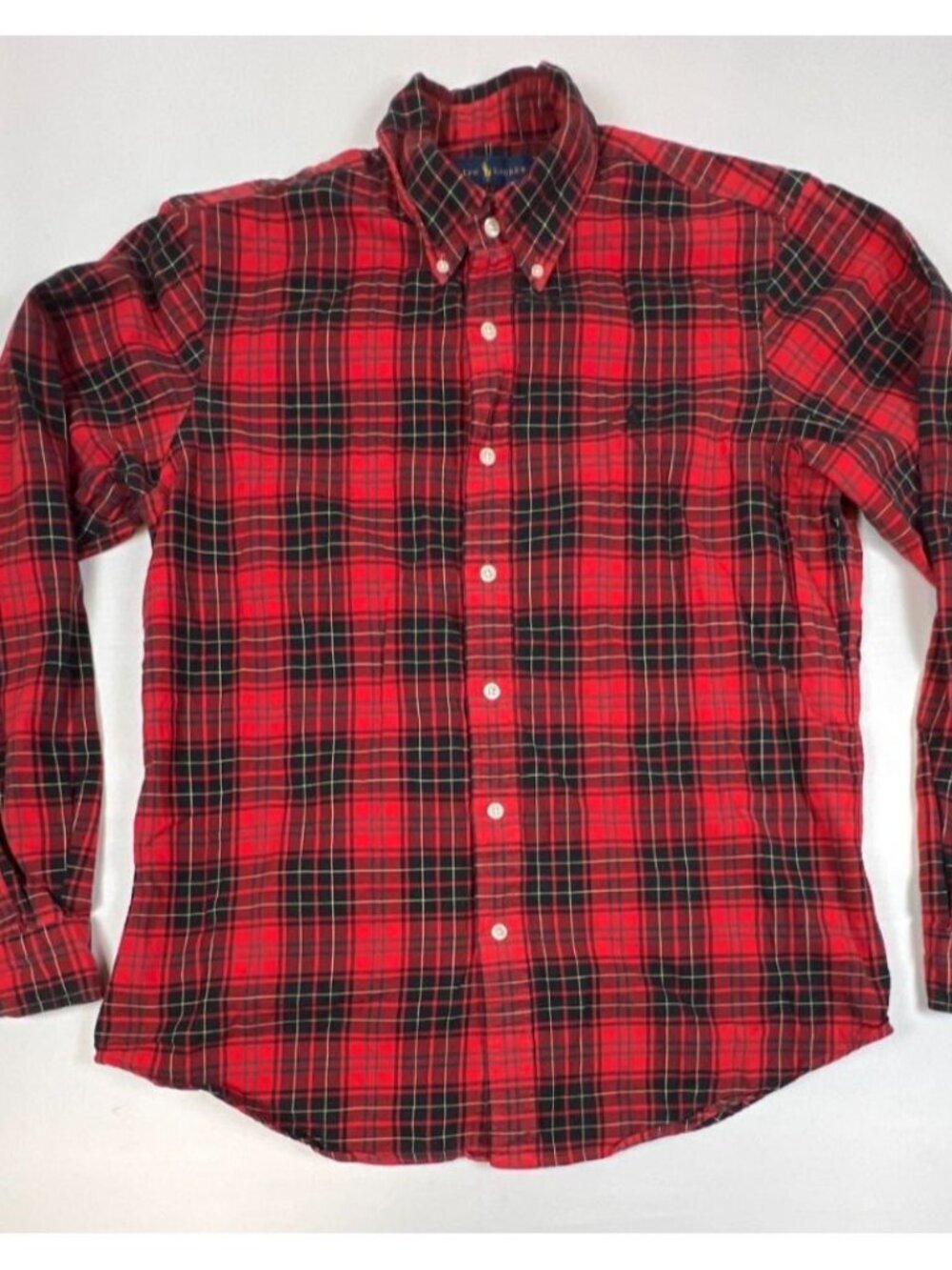 Ralph Lauren Men’s Size M Red Black Plaid Performance Classic Fit Shirt